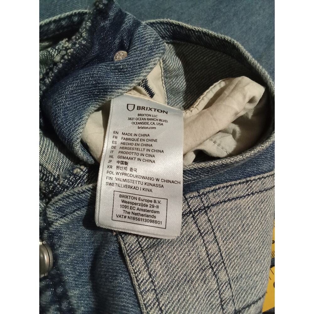 Brixton Costa Two Tone Oversized Denim Overalls Relaxed Fit Casual Size XS - Picture 13 of 14